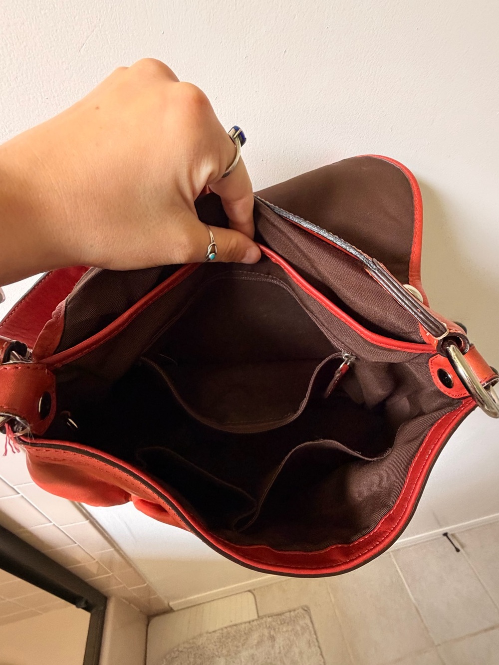 Coach Soho Flap Pleated Leather Shoulder Bag in Paprika - Picture 11 of 16